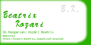beatrix kozari business card
